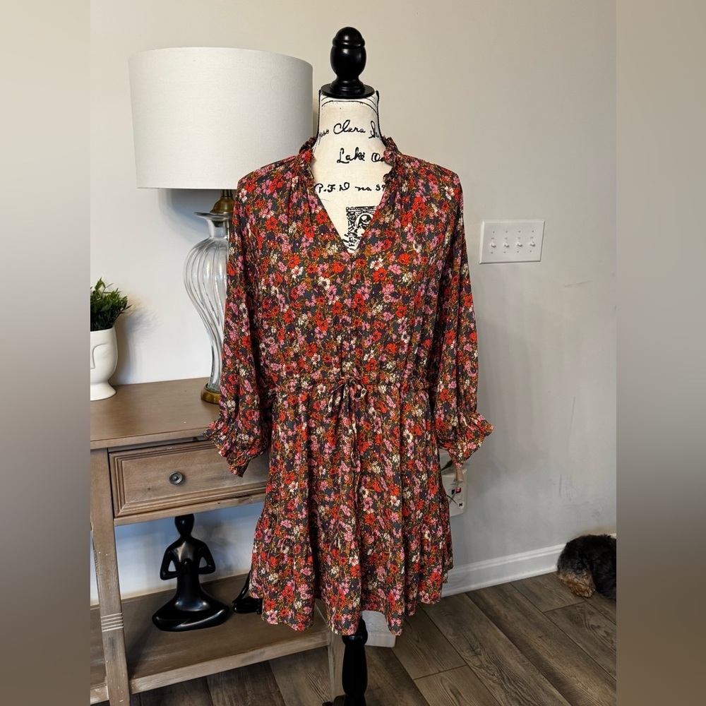 Entro Red Floral Mini Dress